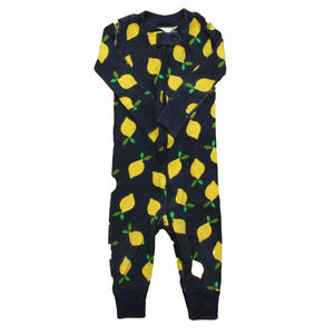 Hanna Andersson Unisex Navy Lemons 1-piece Non-footed Pajamas size: 12-18 Months
